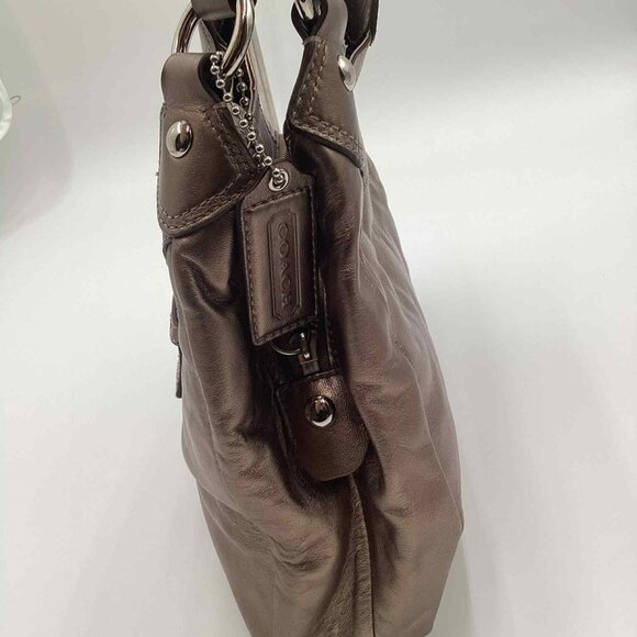 Coach Soho Lynn Metallic Bronze Leather Buckle Shoulder Bag - Picture 8 of 12
